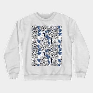 Lilac in white and blue Crewneck Sweatshirt